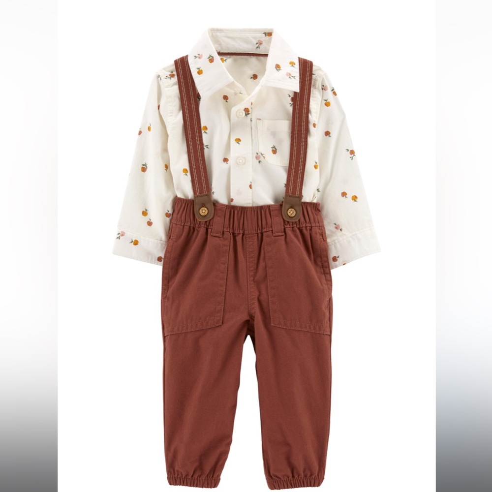 NWT Fall Carters 3pc Suspender Pants Set sz 9 months